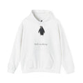Still Walking Penguin Hoodie — "But Why?" Minimalist Philosophical Unisex Hoodie