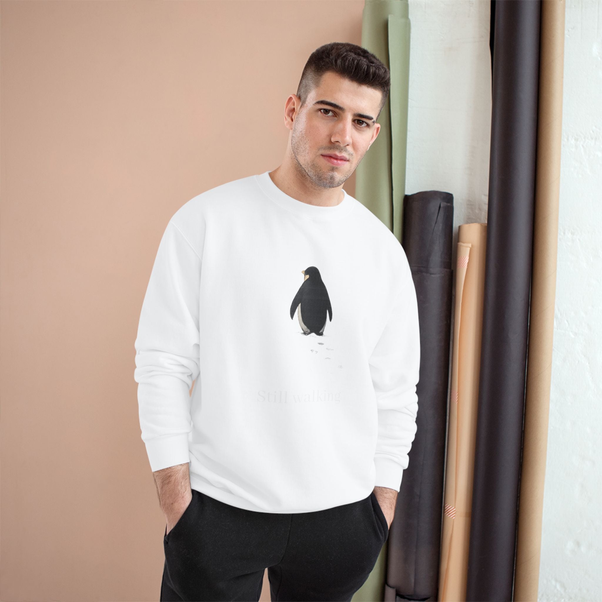 Champion Sweatshirt — "Still walking" Pinguin Crewneck