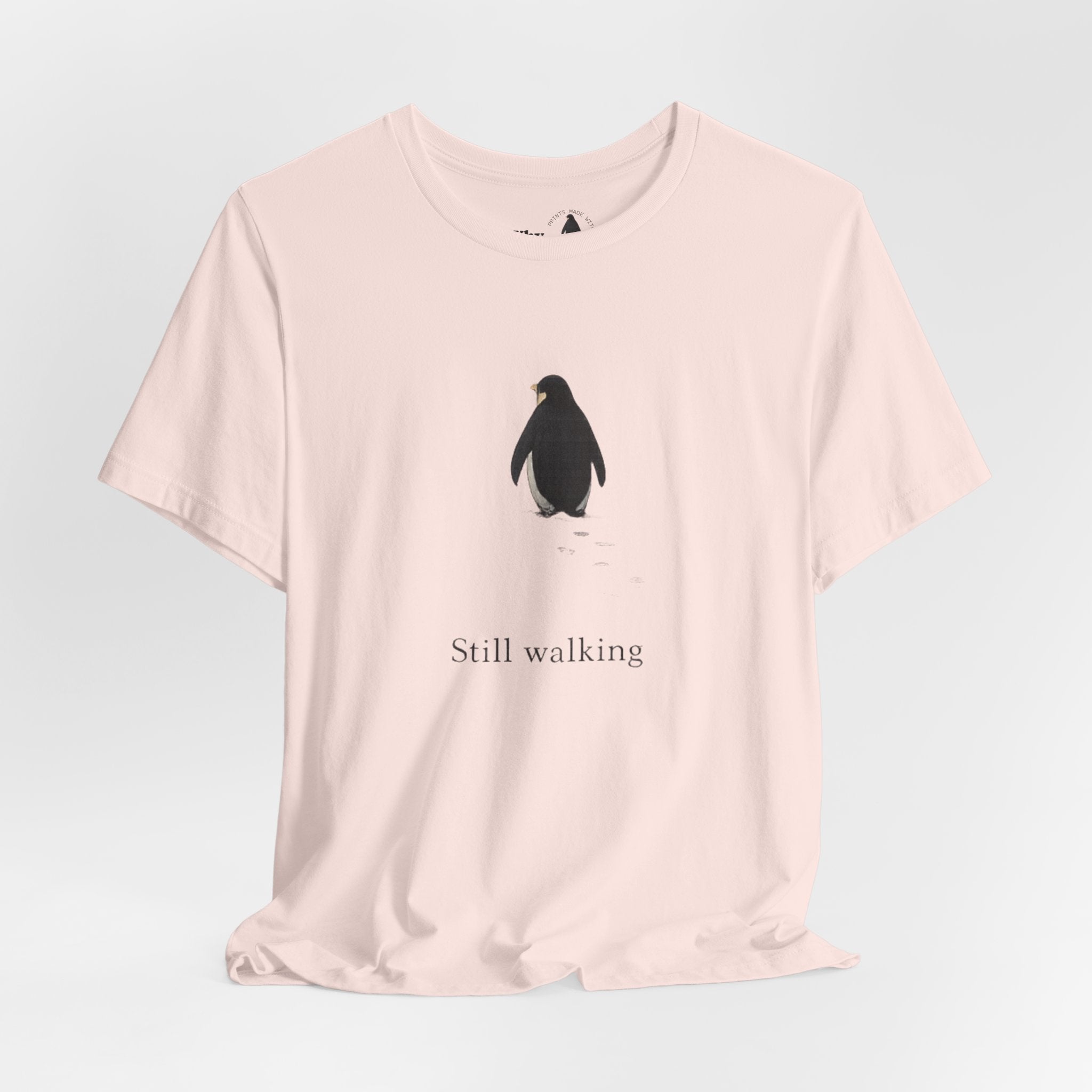 Still Walking T‑Shirt — "Still walking. But why?" German Minimalist Tee