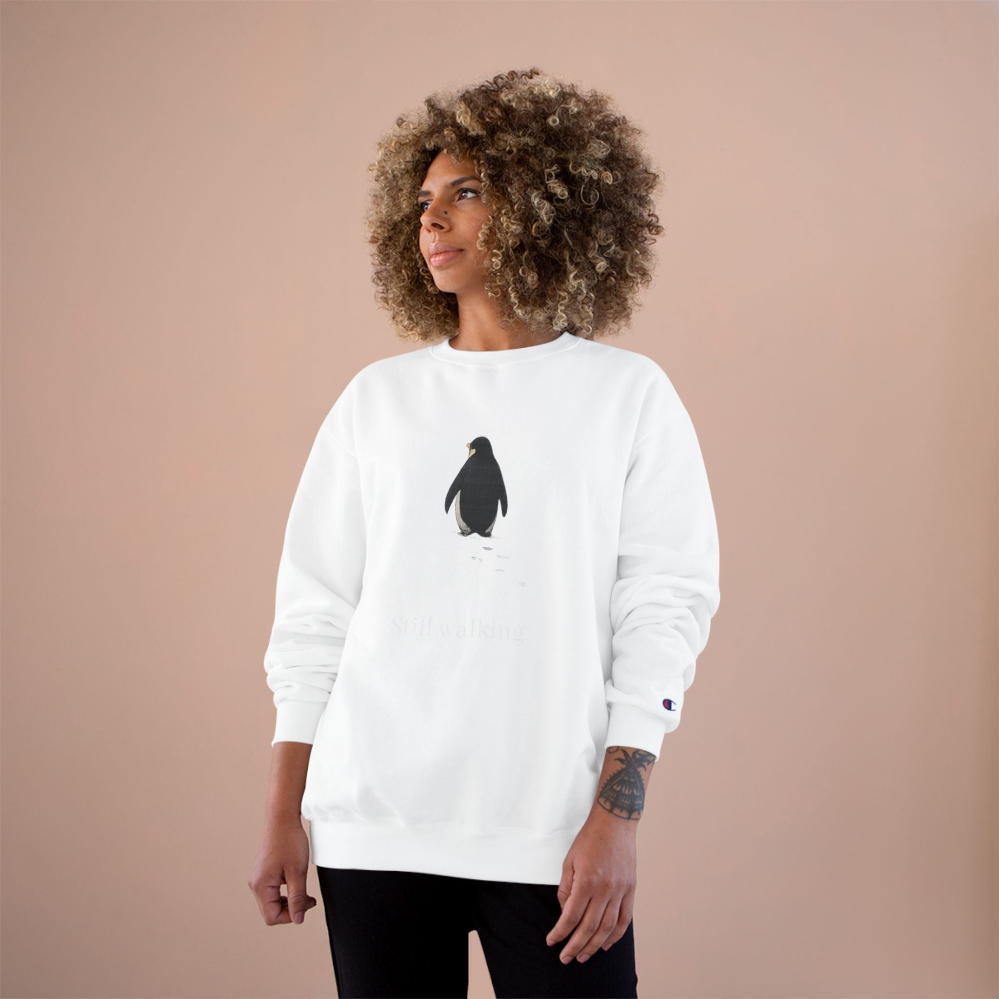 Champion Sweatshirt — "Still walking" Pinguin Crewneck
