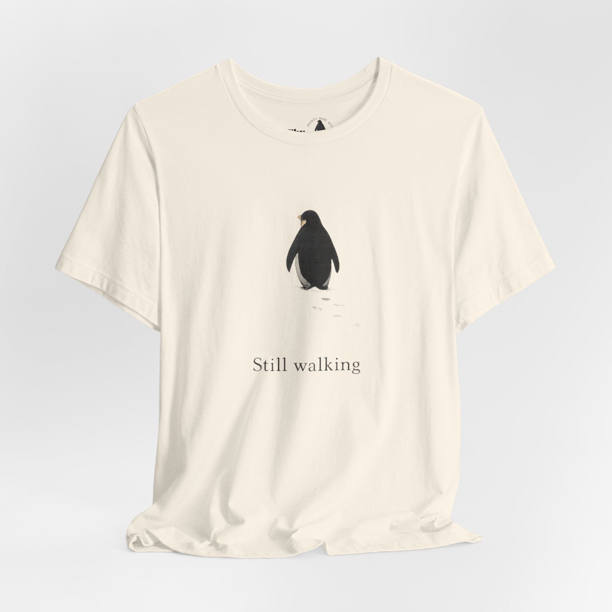 Still Walking T‑Shirt — "Still walking. But why?" German Minimalist Tee