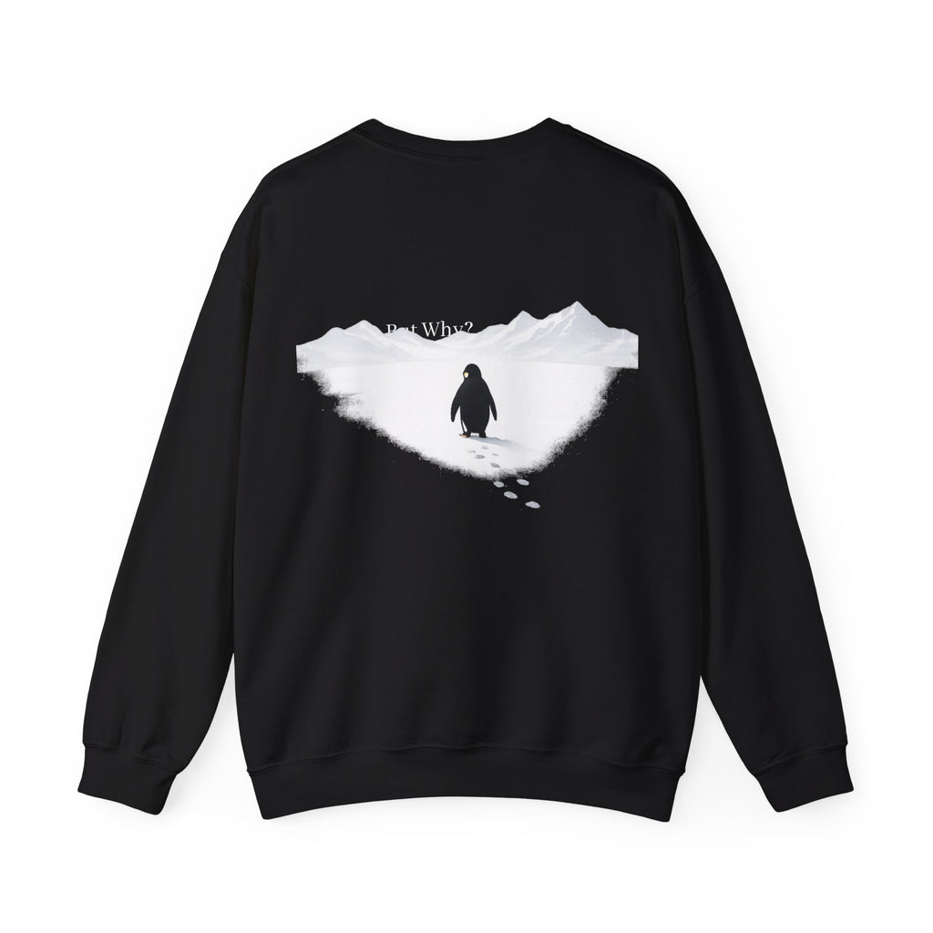 Penguin 'Still Walking' design Crewneck Sweatshirt | Minimal Antarctic illustration