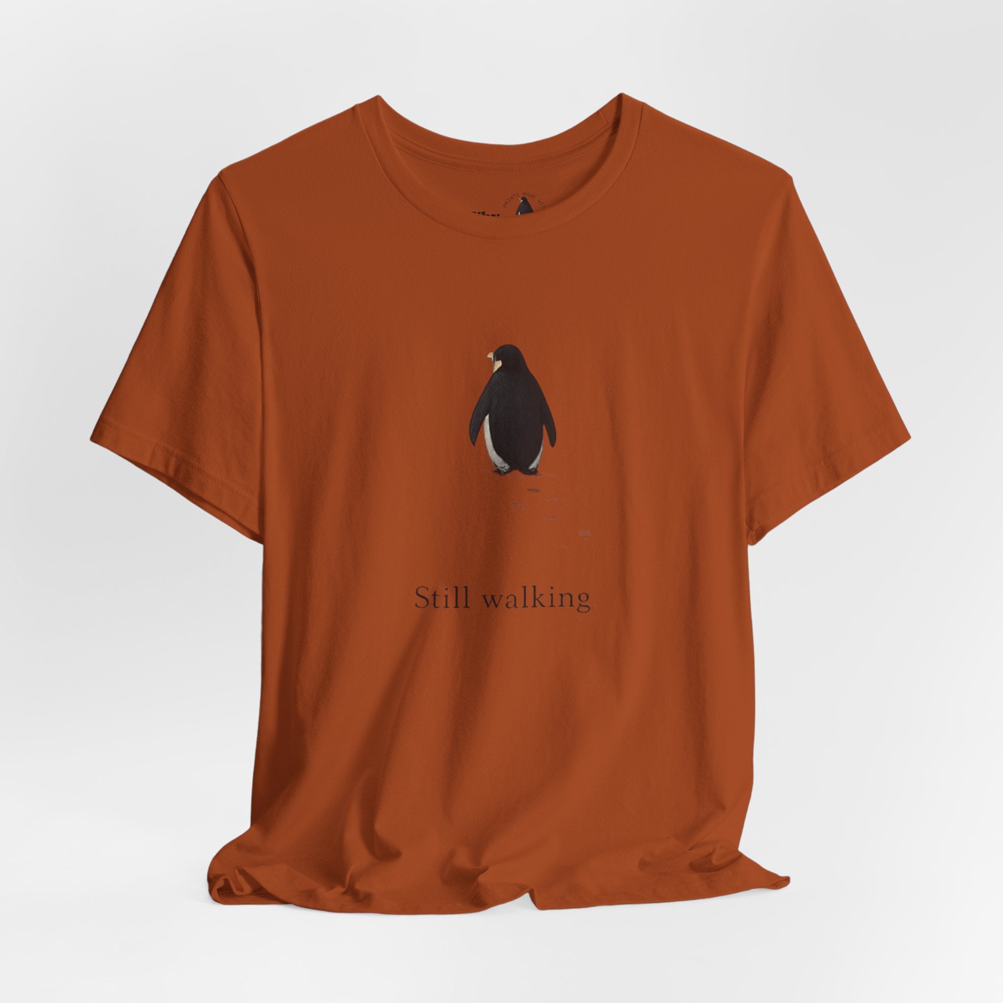 Still Walking T‑Shirt — "Still walking. But why?" German Minimalist Tee