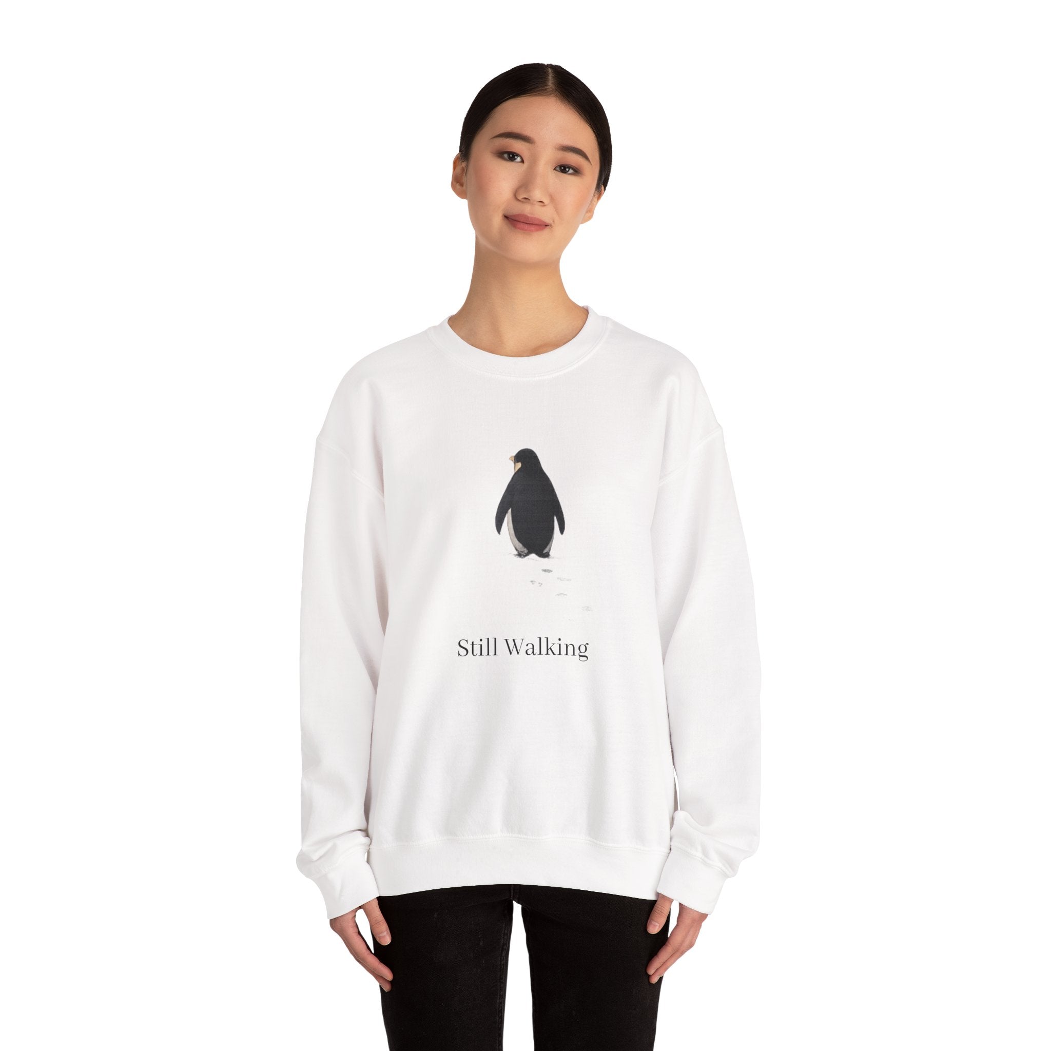 Still Walking Sweatshirt — 'But Why?' Penguin Crewneck