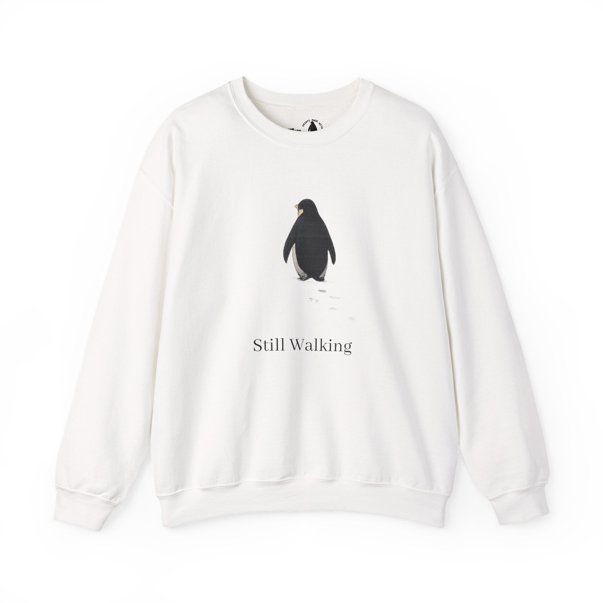 Still Walking Sweatshirt — 'But Why?' Penguin Crewneck