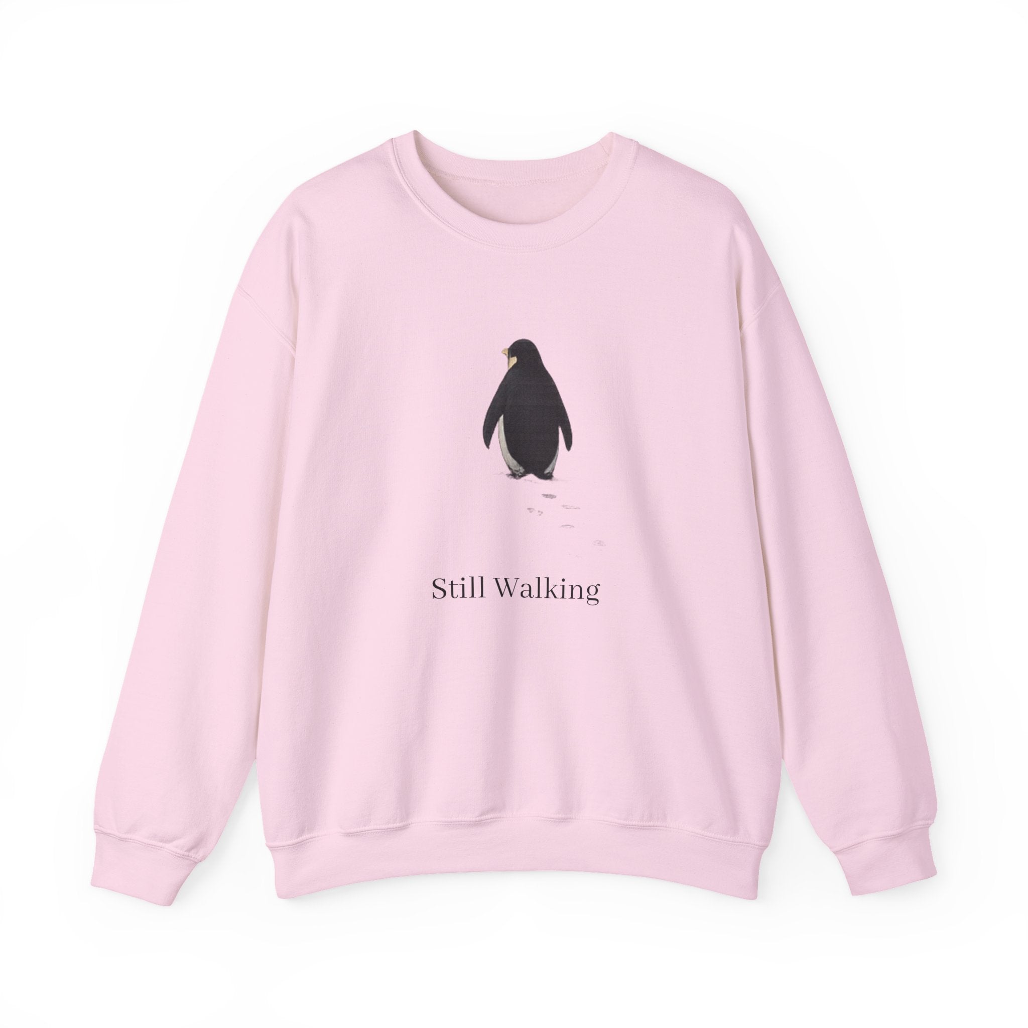 Penguin 'Still Walking' design Crewneck Sweatshirt | Minimal Antarctic illustration