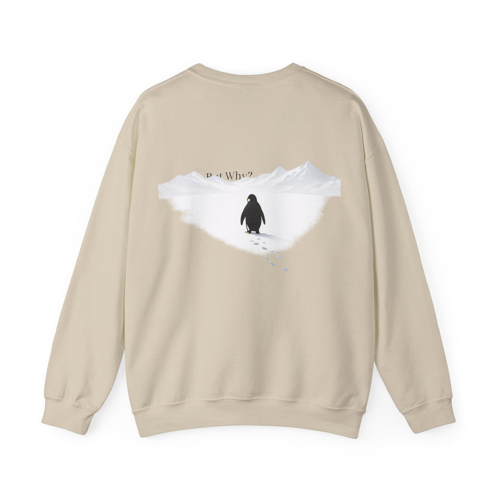 Penguin 'Still Walking' design Crewneck Sweatshirt | Minimal Antarctic illustration