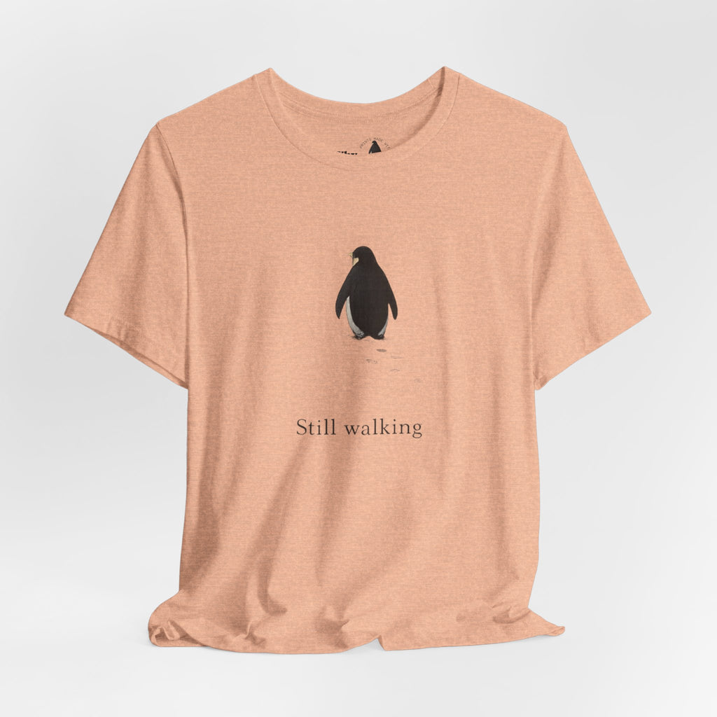 Still Walking T‑Shirt — "Still walking. But why?" German Minimalist Tee