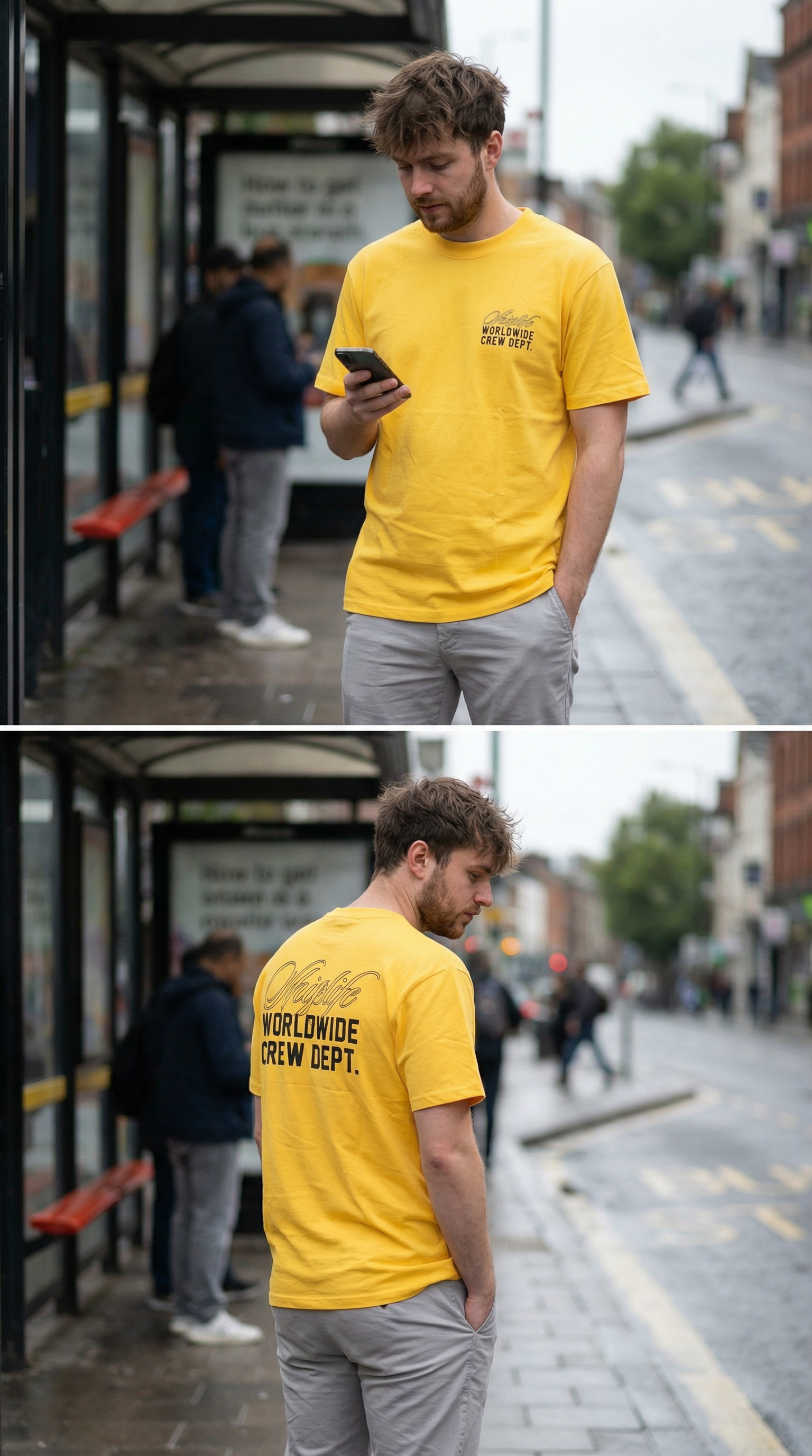 Shiplife Worldwide Crew Dept T-Shirt – Yellow / Black Print